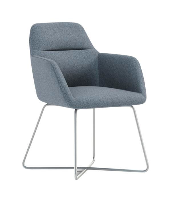 AIS Juggle Chair with Cross Wire Base, Silver Frame, 23 x 26 x 32